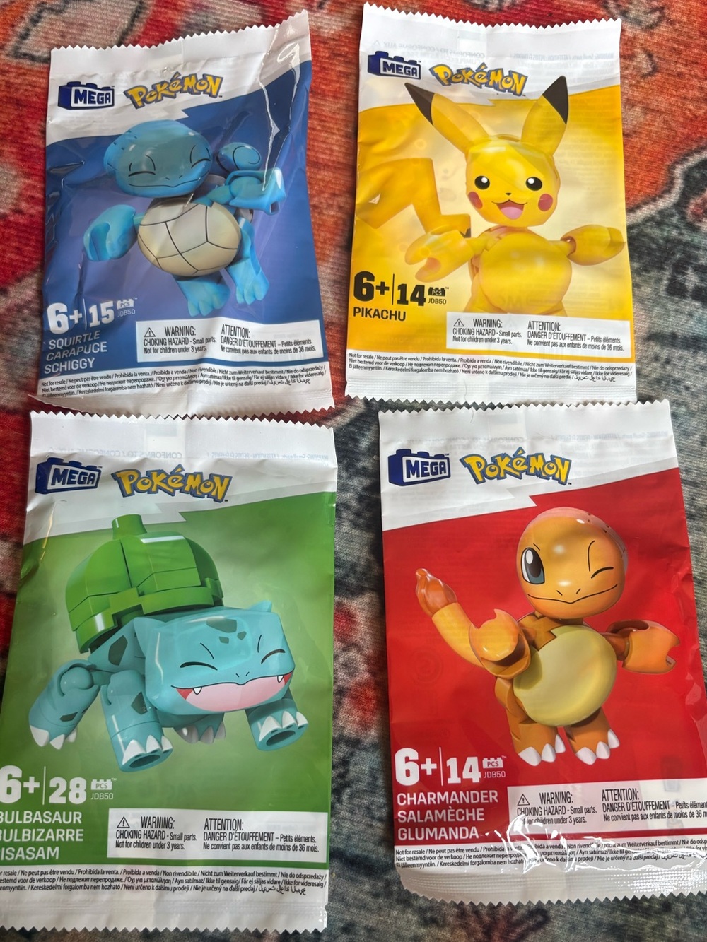 MEGA Pokémon Mini Building Block Lot of 4 NWT Charmander Squirtle Bulbasaur